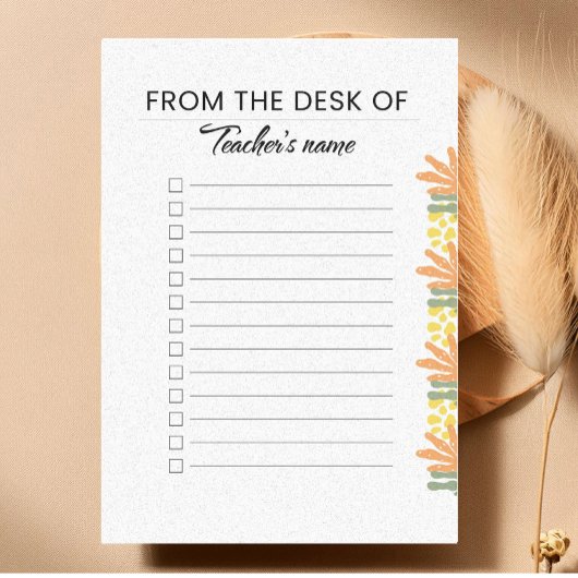 Personalized Checklist Note Pad 