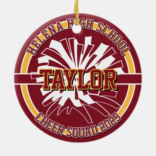 Personalized Cheer Squad High School Keramisch Ornament (Achterkant)