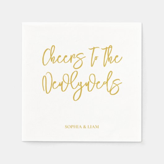 Personalized Cheers Wedding Rustic Hand lettering Servet (Voorkant)