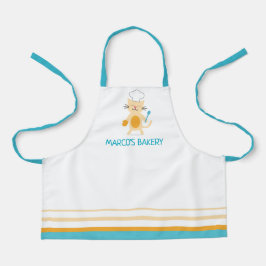 Personalized Chef Cat Baking Apron for Little Chef Schort