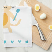 Personalized Chef Cat Kitchen Towel Theedoek (Quarter Fold)
