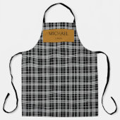 Personalized Chef Plaid Apron with Custom Name  Schort (Voorkant)