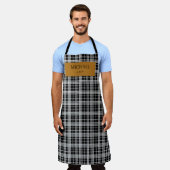 Personalized Chef Plaid Apron with Custom Name  Schort (Gedragen)