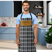 Personalized Chef Plaid Apron with Custom Name  Schort