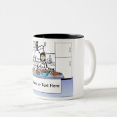 Personalized Chef, with hat - Female Cartoon Tweekleurige Koffiemok (Voorkant rechts)