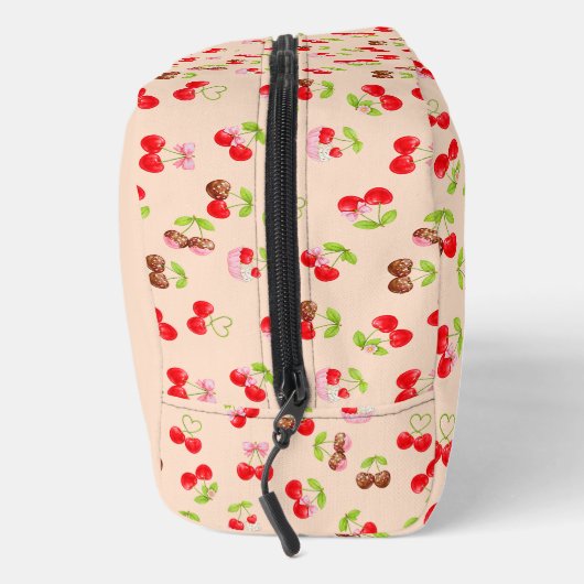 Personalized Cherry and Bow Sweet Aesthetic Name  Toilettasje (Rechts)
