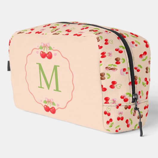 Personalized Cherry and Bow Sweet Aesthetic Name  Toilettasje (Rechterhoek)