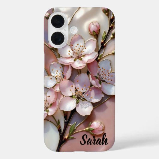 Personalized Cherry Blossom Phone Case Floral (Achterkant)