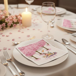 Personalized Cherry Blossom Picnic Napkins Servet