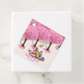 Personalized Cherry Blossom Picnic Square  Bedankjes Labels (In situ)