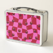 Personalized Cherry Gingham Retro Custom Name (Achterkant)