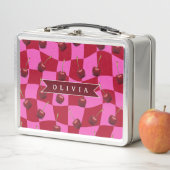 Personalized Cherry Gingham Retro Custom Name (In situ)