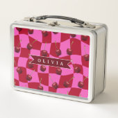 Personalized Cherry Gingham Retro Custom Name (Voorkant)