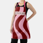 Personalized Cherry Red and Pink Wavy Stripe Schort (Insitu)