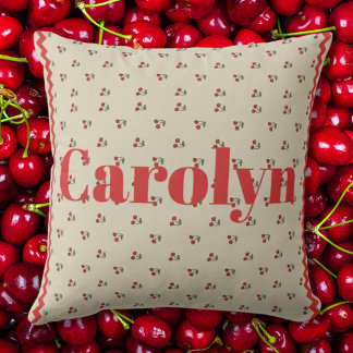 Personalized Cherry Throw Pillow with Custom Name Kussen