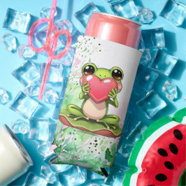 Personalized Chibi Toad in Pink and Green Seltzer Blikjeskoeler
