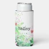 Personalized Chibi Toad in Pink and Green Seltzer Blikjeskoeler (Seltzer Achterkant)