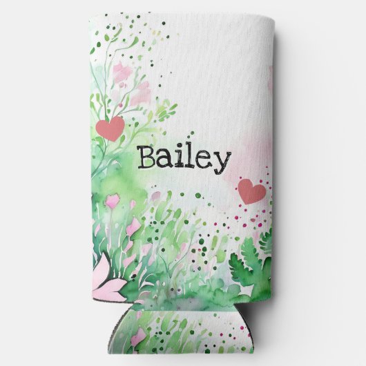 Personalized Chibi Toad in Pink and Green Seltzer Blikjeskoeler (Achterkant)