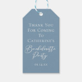 Personalized Chic Dusty Blue Bachelorette Party Cadeaulabel (Voorkant)