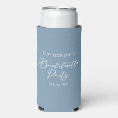 Personalized Chic Dusty Blue Bachelorette Party Seltzer Blikjeskoeler (Seltzer Voorkant)