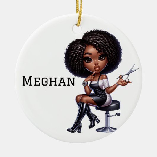 Personalized Chic Hair Stylist Keramisch Ornament (Voorkant)