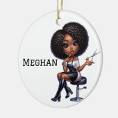 Personalized Chic Hair Stylist Keramisch Ornament (Links)