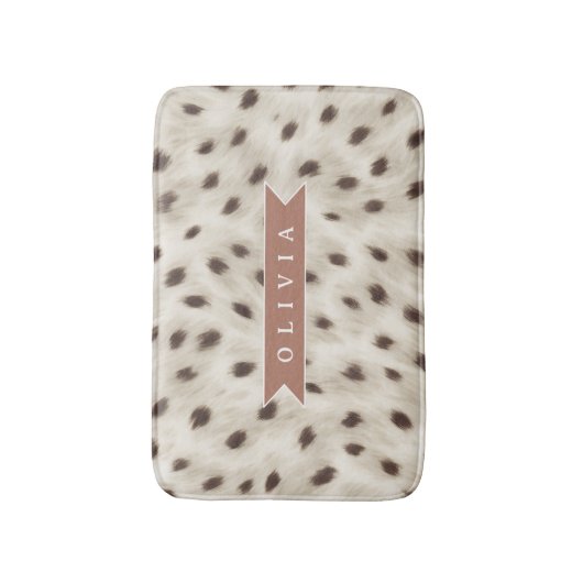 Personalized Chic Neutral Leopard Animal Print Badmat (Voorkant Verticaal)