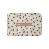 Personalized Chic Neutral Leopard Animal Print Badmat (Voorkant)