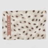 Personalized Chic Neutral Leopard Animal Print Golfhanddoek (Horizontaal)