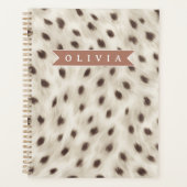 Personalized Chic Neutral Leopard Animal Print Planner (Voorkant)