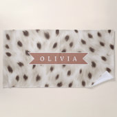 Personalized Chic Neutral Leopard Animal Print Strandlaken (Voorkant)