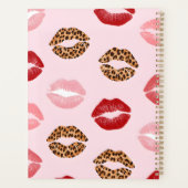 Personalized Chic Pink Leopart Print Lip Pattern Planner (Achterkant)