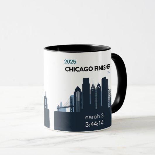 Personalized Chicago Marathon Gift For Marathoner Mok (Voorkant rechts)