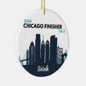 Personalized Chicago Marathon Unique Running Gift Keramisch Ornament (Rechts)