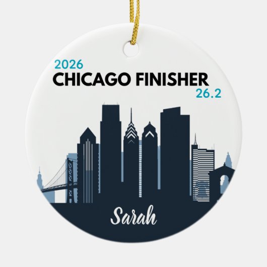 Personalized Chicago Marathon Unique Running Gift Keramisch Ornament (Voorkant)