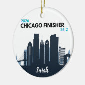 Personalized Chicago Marathon Unique Running Gift Keramisch Ornament (Links)