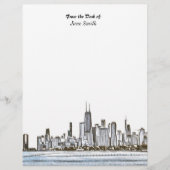 Personalized Chicago Skyline Letterhead Briefhoofd (Voorkant)