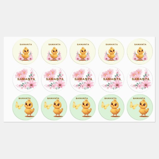 Personalized Chick Waterproof Labels (Vel)