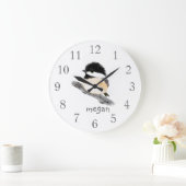 Personalized Chickadee Bird Wall Clock Grote Klok (Huis)