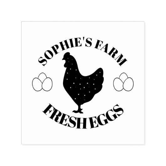 Personalized Chicken Egg Logo Zelfinktende Stempel (Design)