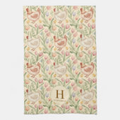Personalized Chicken Monogram Kitchen Towel Theedoek (Verticaal)