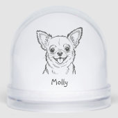 Personalized Chihuahua Dog Christmas Sneeuwbol (Voorkant)