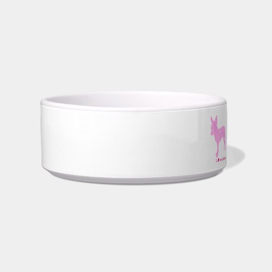 Personalized Chihuahua Pet Bowl Pink Silhouette Voerbakje (Links)