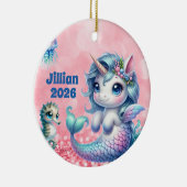 Personalized Child Name Unicorn Ornament (Rechts)
