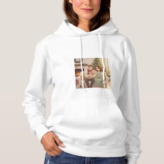 Personalized Child’s First Christmas Hoodie (Voorkant)