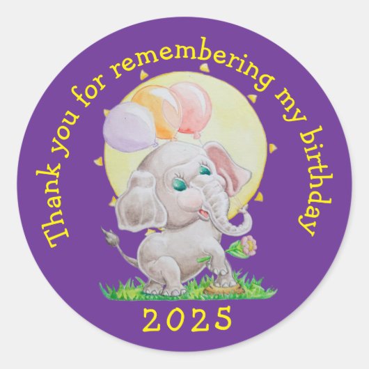 Personalized Children's Birthday Stickers  (Voorkant)