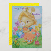 Personalized Children's Easter Greeting Card Feestdagenkaart (Voorkant / Achterkant)