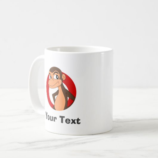Personalized chimp cartoon coffee mug koffiemok (Voorkant links)