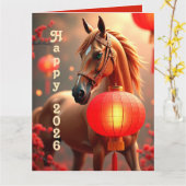 Personalized Chinese new year 2026 Kaart (Gele Bloem)