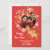 Personalized Chinese New Year Year Of Horse 2026 Feestdagenkaart (Voorkant)